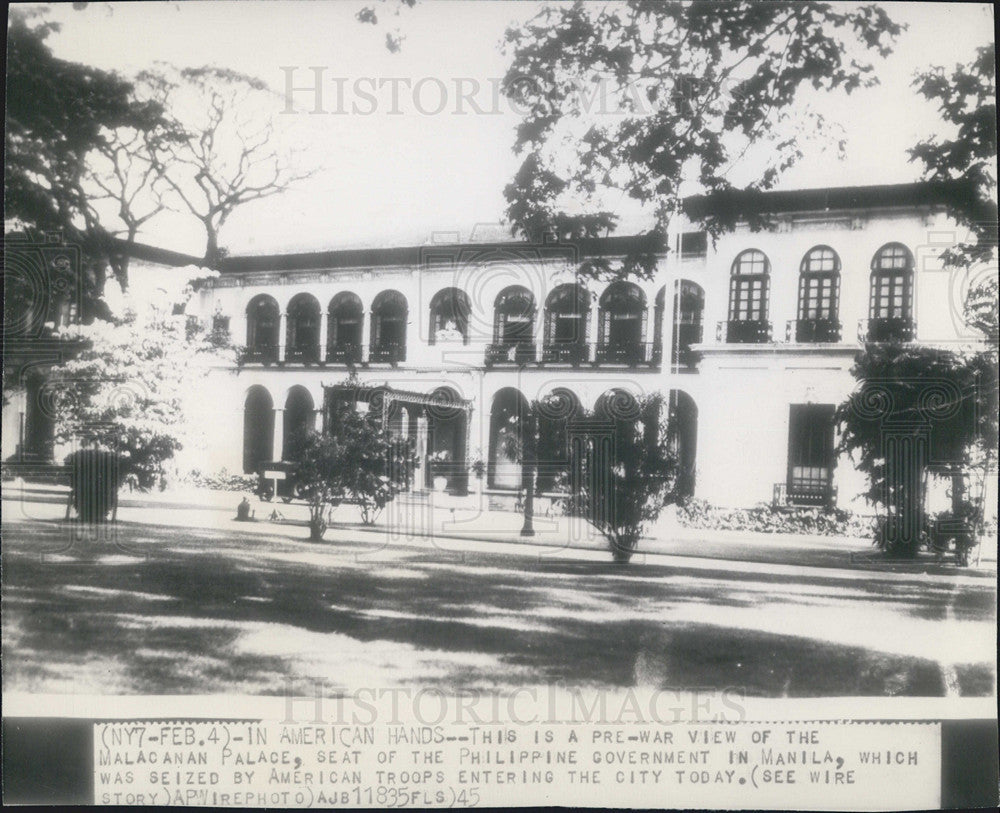1945 Press Photo Pre-war view of the Malacanan Palace seized by American troops - Historic Images