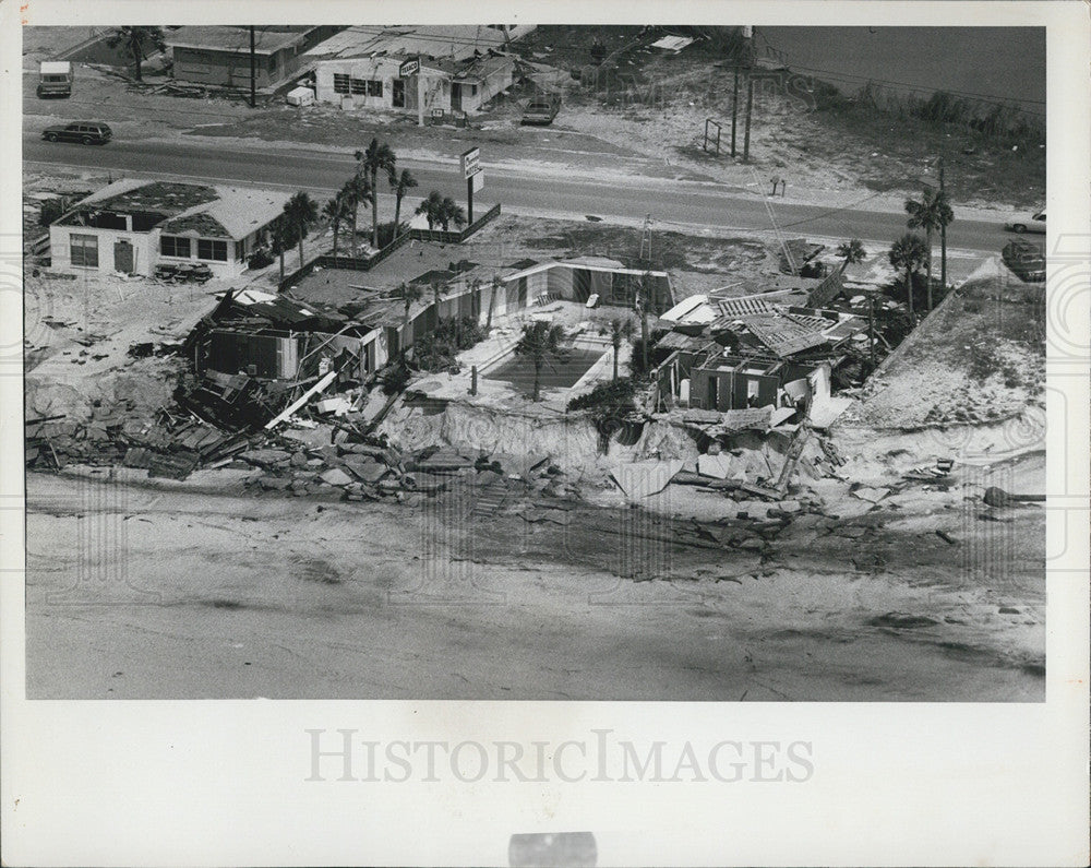 1975 Press Photo Beach motel at Panama City deserted &amp; demolished - Historic Images