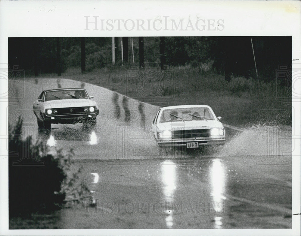 1979 Press Photo low areas SR 595 flooded result heavy rains - Historic Images