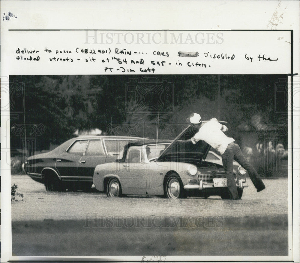 1979 Press Photo stalled cars intersection CR 54 CR 595 Elfers - Historic Images