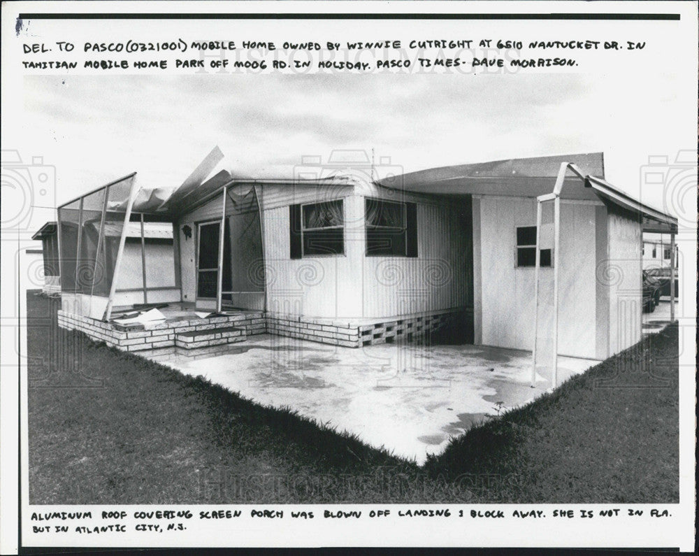 1980 Press Photo Damage to mobile home park in Florida after a storm - Historic Images