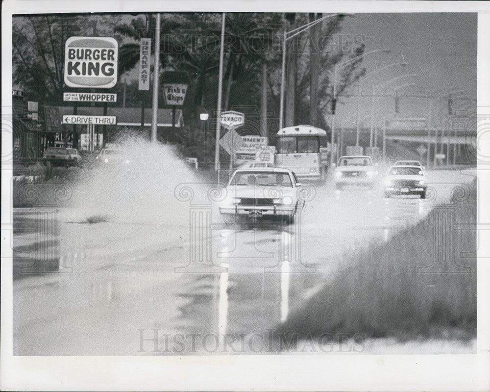 1981 Press Photo Tropical Storm Dennis leaves flooding in Florida - Historic Images