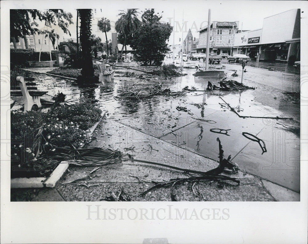 1977 Press Photo Debris from storm that tore through Bradenton, FL. - Historic Images