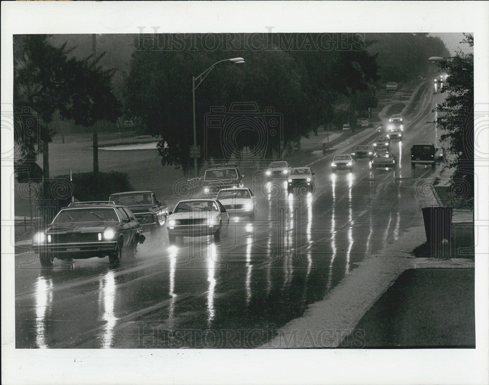 1983 Press Photo Thunderstorm In Pinellas County On Drew St Near Golf Course - Historic Images