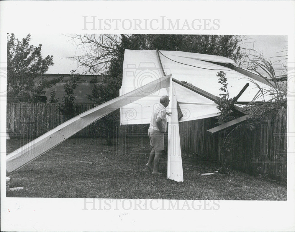 1987 Press Photo Clearwater Damage At Embassy Mobiel Home Park Aluminum Blown - Historic Images