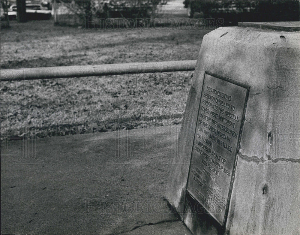 1966 Press Photo Tallahassee History Monument - Historic Images