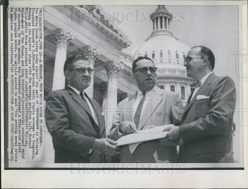 1963 Press Photo White House Aides Herbert Miller William Miller John Ratchford - Historic Images