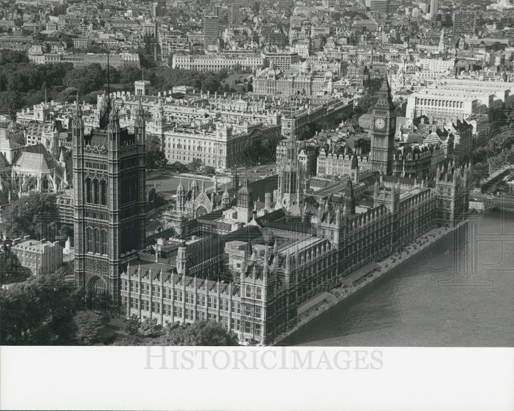 Press Photo Houses British Parliament Buildings Great Britain London England - Historic Images