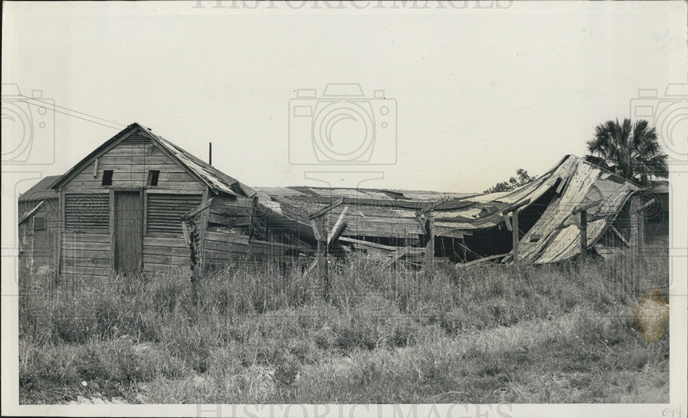 Press Photo Drew Field Damaged Building Tampa Florida Airport - Historic Images