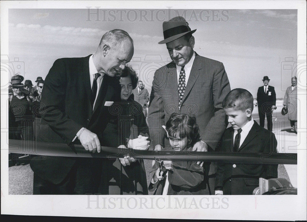 1963 Press Photo Governor Farris Bryant Casey Carson Ribbon Cutting Ceremony - Historic Images