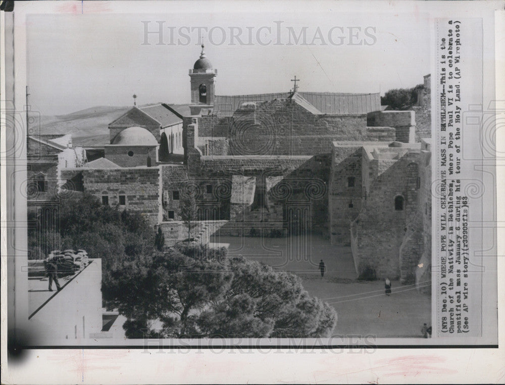 1963 Press Photo Church of the Nativity in Bethlehem - Historic Images