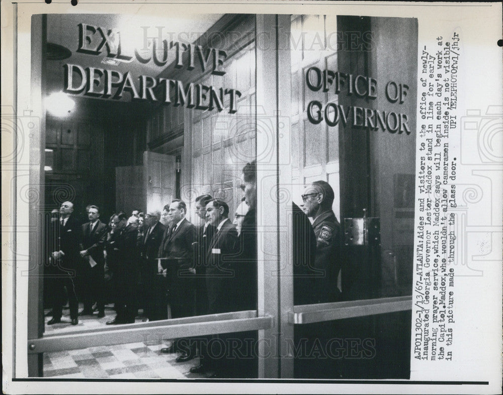 1967 Press Photo Office of newly-inaugurated Georgia Gov. Lester Maddox - Historic Images