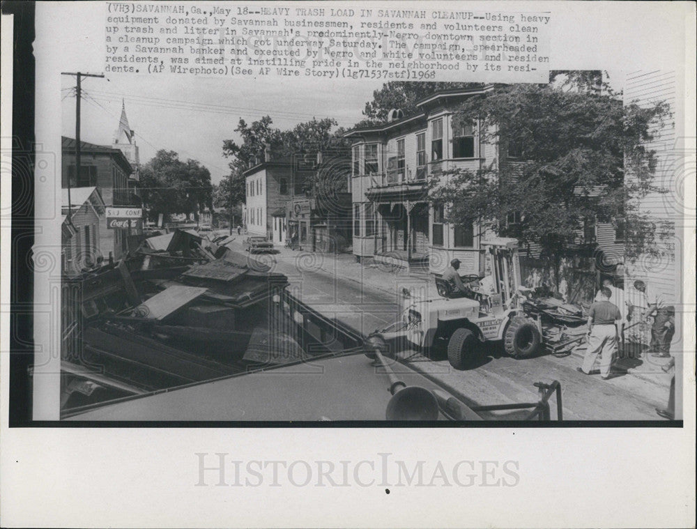 at savannah Ga. " Heavy Trash Load in Savannalh Cleanup 1968 Vintage