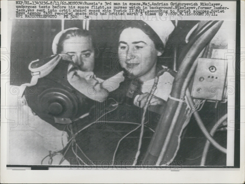 1962 Press Photo Cosmonaut Major Andrian Grigoryevich Nikolayev Vostok II - Historic Images