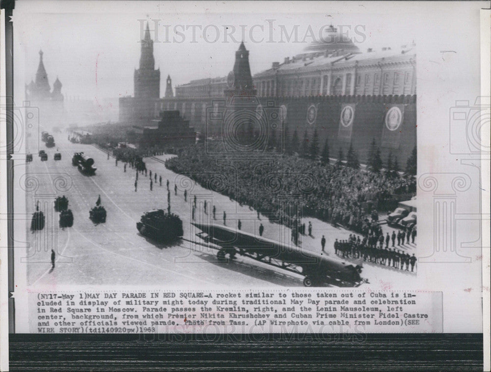 1963 Press Photo May Day Parade/Military Rocket/Red Square/Moscow - Historic Images