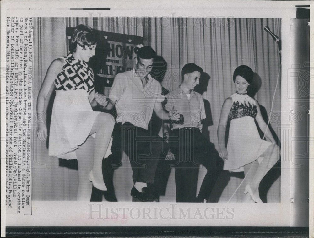 1958 Press Photo Miss America/Debra Dene Barnes/US Marines/Dancing - Historic Images