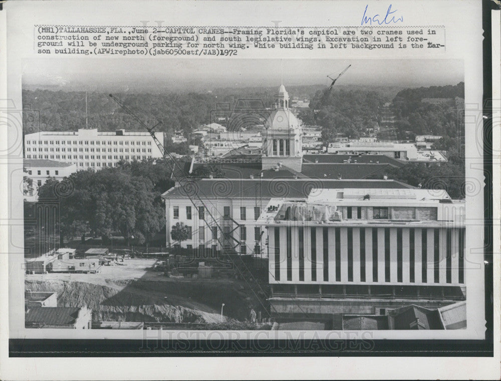 1972 Press Photo Florida Capitol Building Expansion Legislative Wings - Historic Images