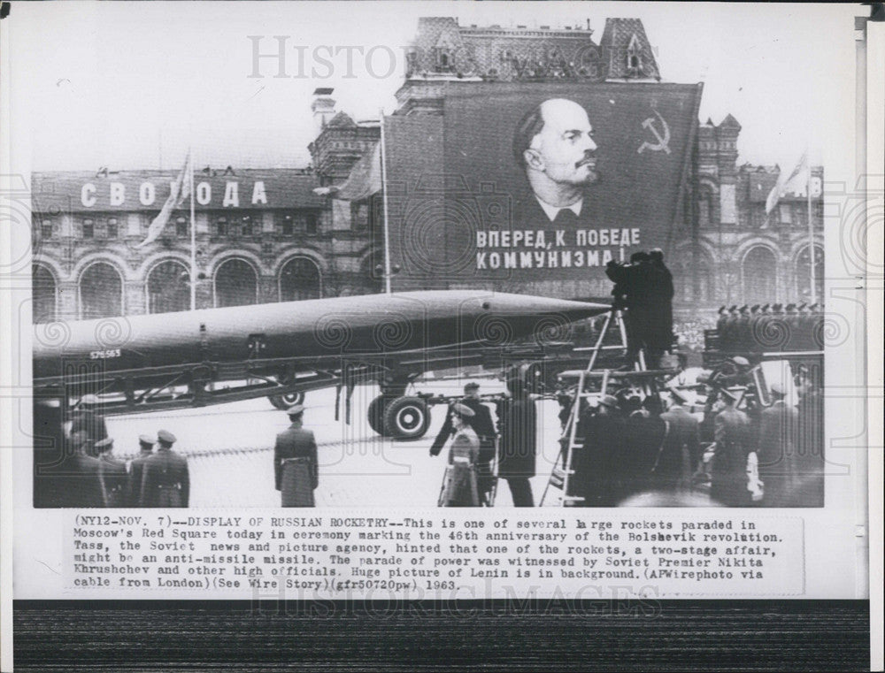 1963 Press Photo 46th Anniversary of Bolshevik Revolution Parade - Historic Images