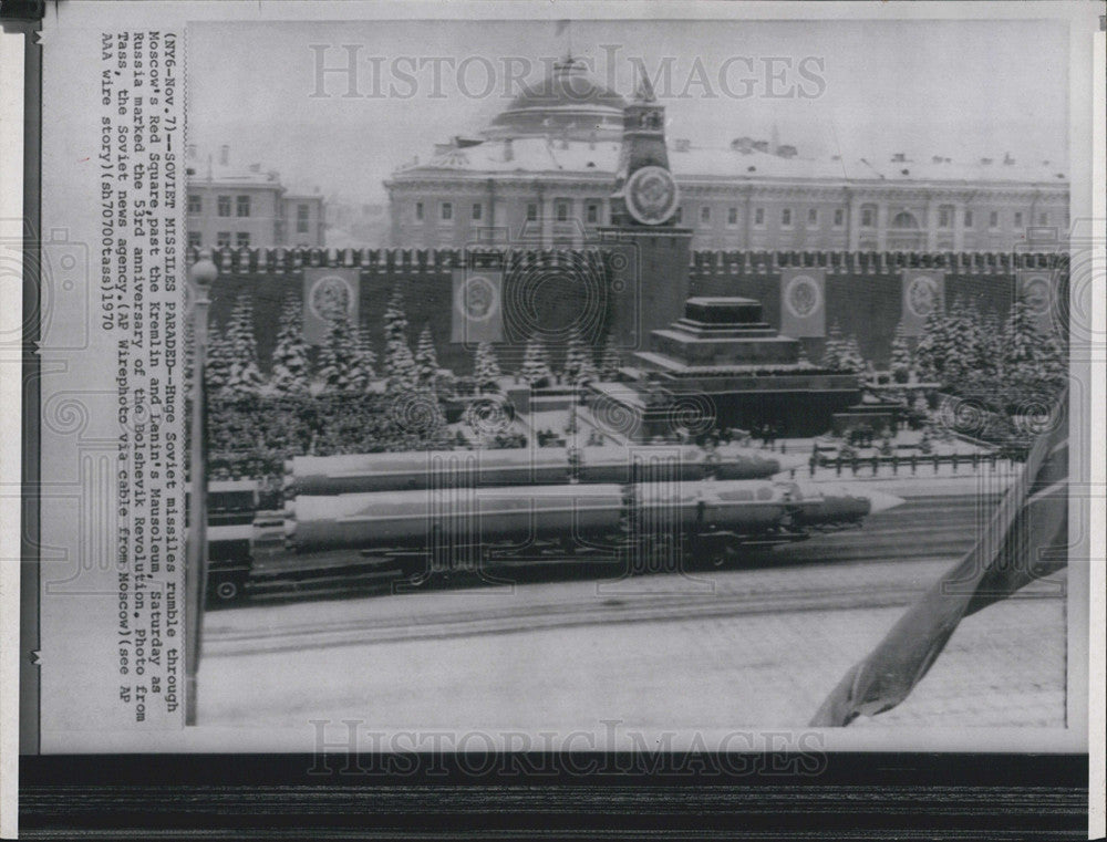 1970 Press Photo Missiles Parade the 53rd Anniversary Bolshevik Revolution - Historic Images