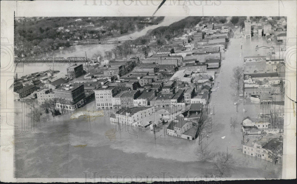 1952 Press Photo Aerial view of the flooded business section of Marieta - Historic Images