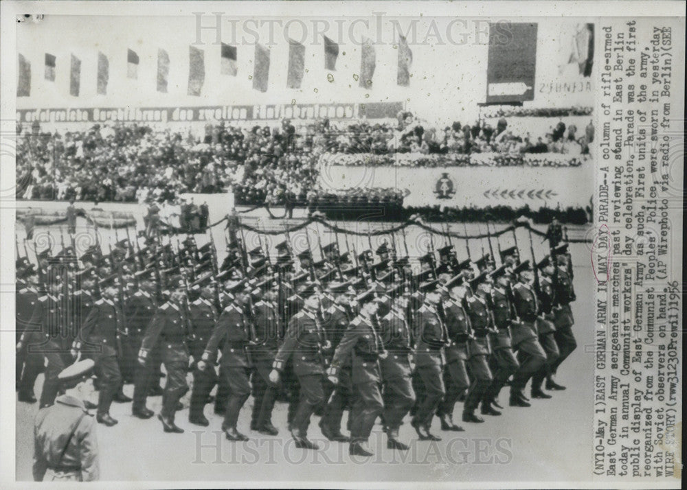 1956 Press Photo East German Army in May Day - Historic Images