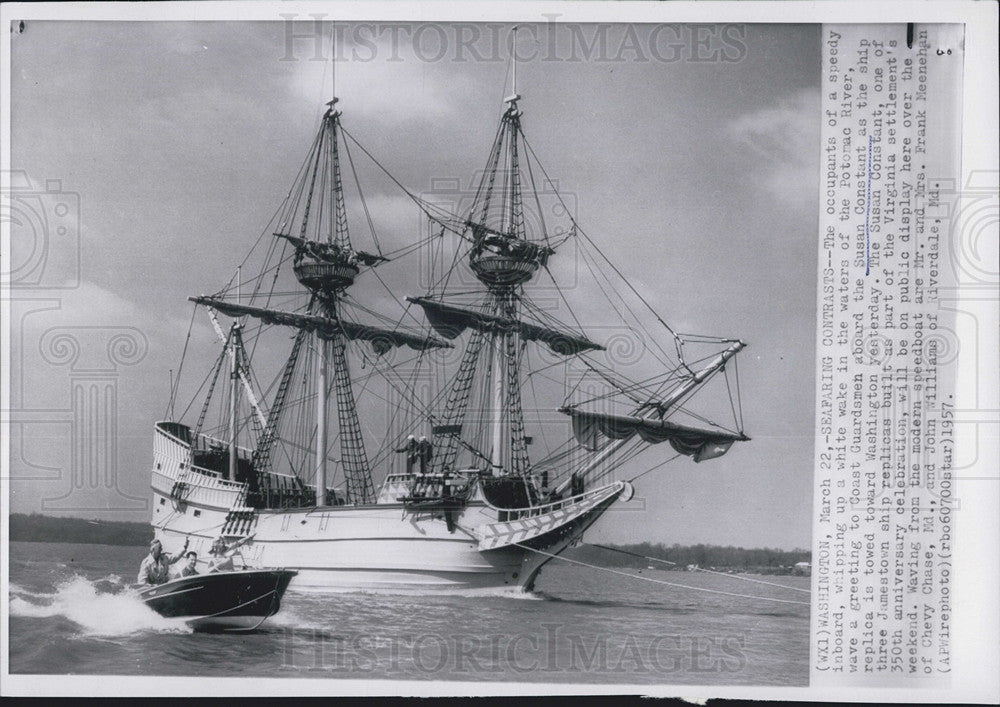 1957 Press Photo Susan Constant ship - Historic Images