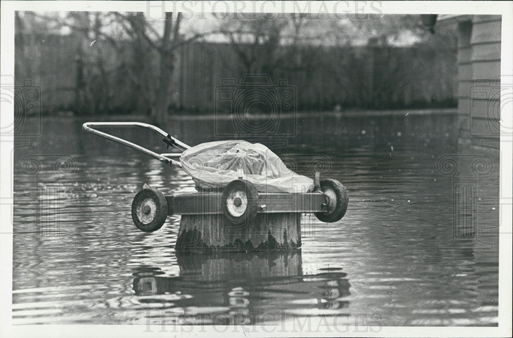 1979 Press Photo lawn mover saved from floods - Historic Images