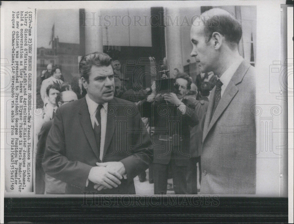 1969 Press Photo French Finance Min Valery Giscard d&#39;Estaing &amp; Ag Min Duhamel - Historic Images