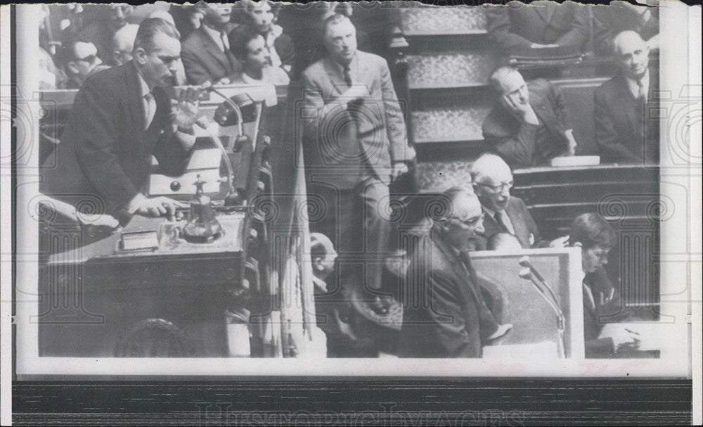 1966 Press Photo Confusion Premier Pompidou addresses French Assembly - Historic Images