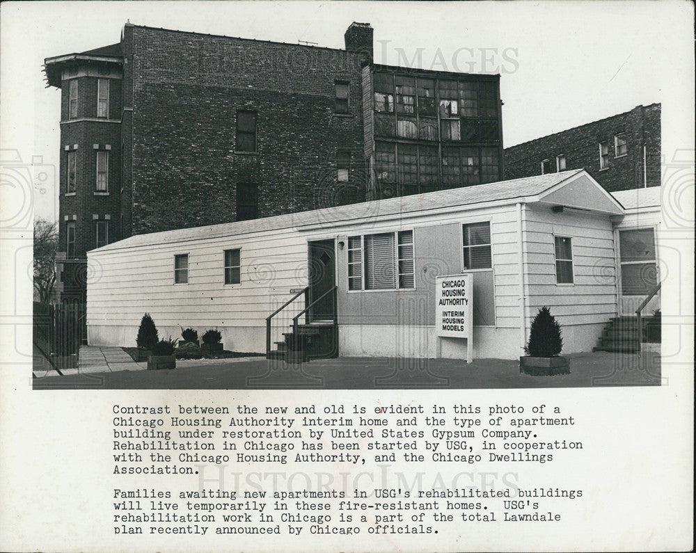 1968 Press Photo Chicago Housing Authority Interim Home And Apartment Building - Historic Images