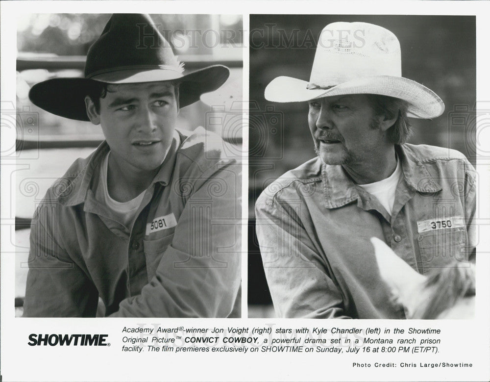 1985 Press Photo Copy Jon Voight With Kyle Chandler In &quot;Convict Cowboy&quot; - Historic Images