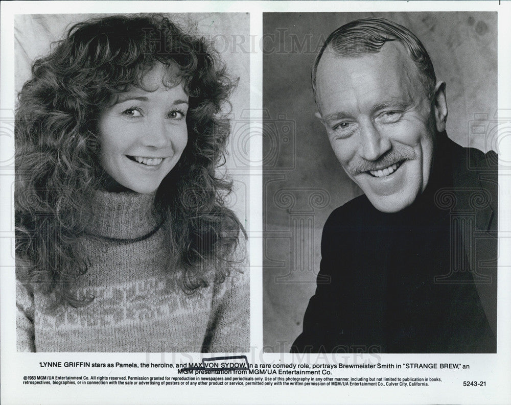 1984 Press Photo Lynne Griffin, Max Von Sydow, Strange Brew - Historic Images