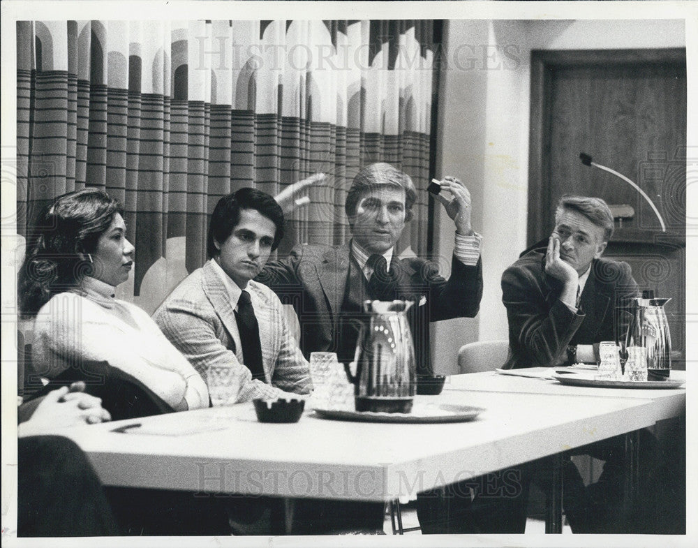 1979 Press Photo Jim Hoge, Christopher G. Trump, Betty Washington, Chuck Gomez - Historic Images