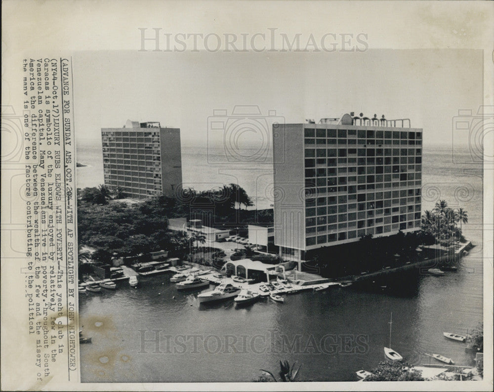 1963 Press Photo Yacht Club in Caracas - Historic Images