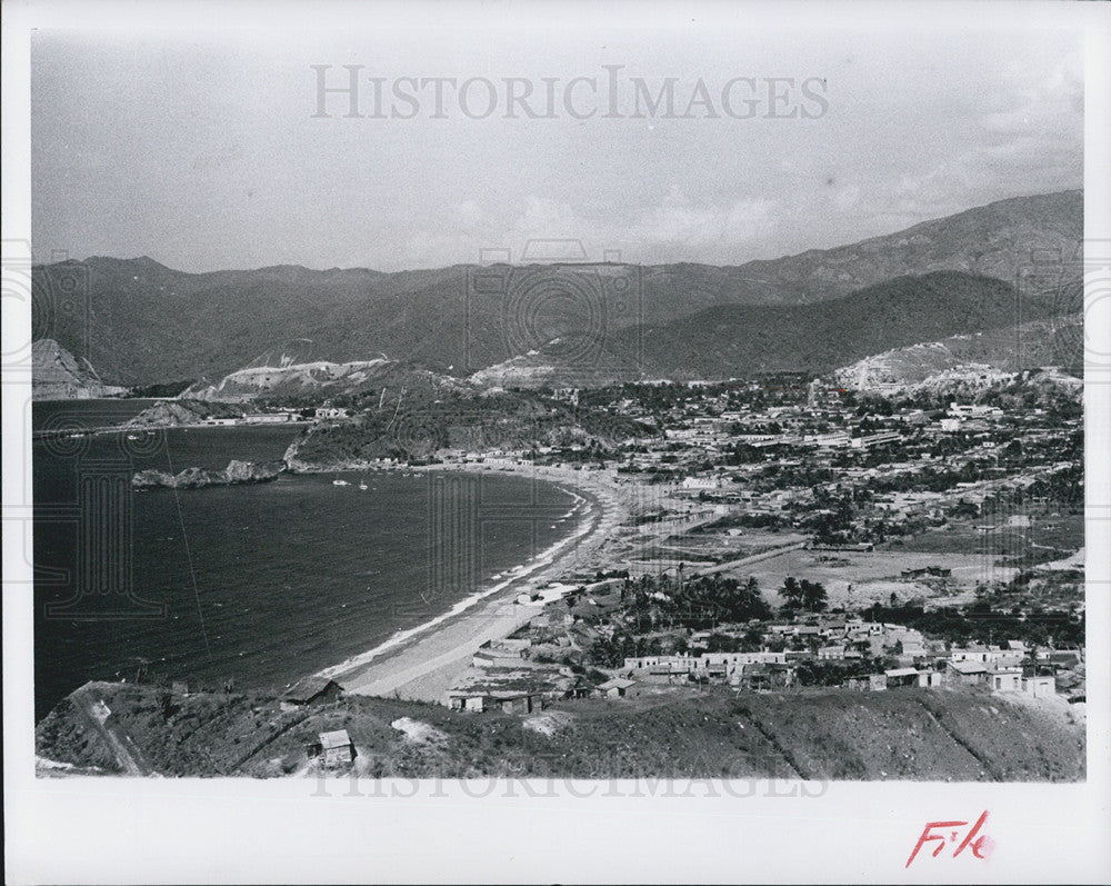 1962 Press Photo Aerial view of Carupano, Venezuela - Historic Images