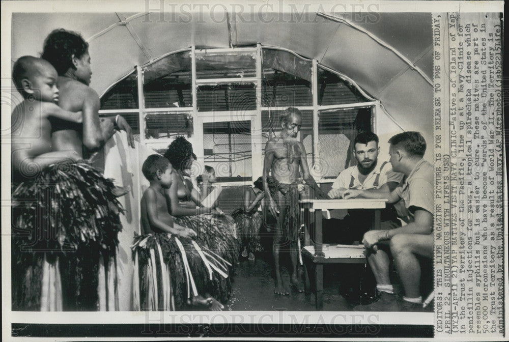 Press Photo Island of Yep, Trust Territory, Pacific, Navy Clinic - Historic Images