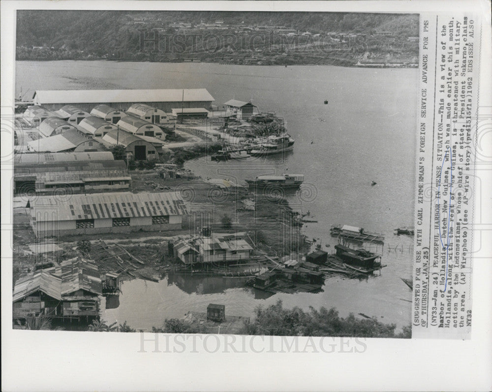 1962 Press Photo Harbor of Hollandia, Dutch New Guinea - Historic Images