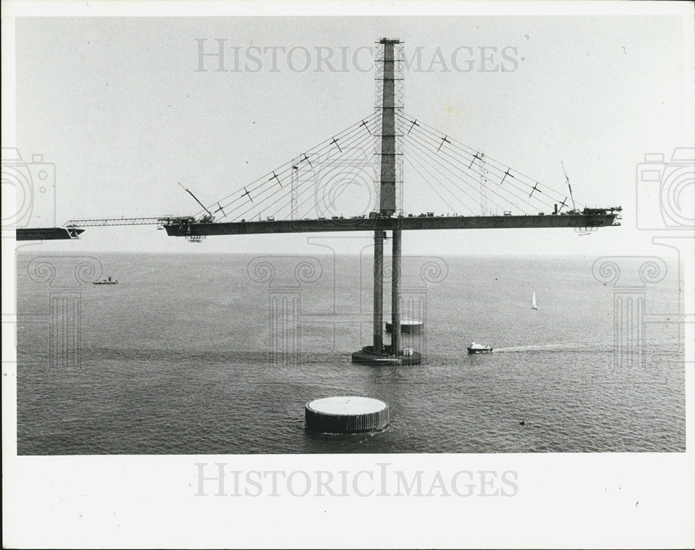 1986 Press Photo Skyway bridge construction in Florida - Historic Images