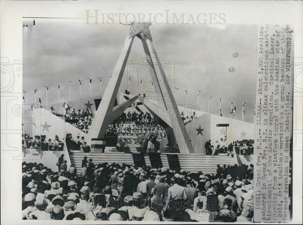 1955 Press Photo Bicentennial, Grand Pre, Nova Scotia - Historic Images