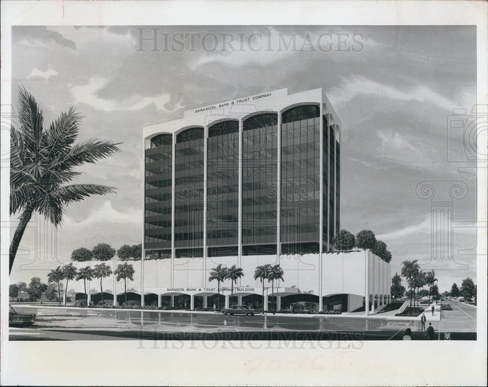 1969 Press Photo Exterior Of Sarasota Bank And Trust At Main Street And Orange - Historic Images
