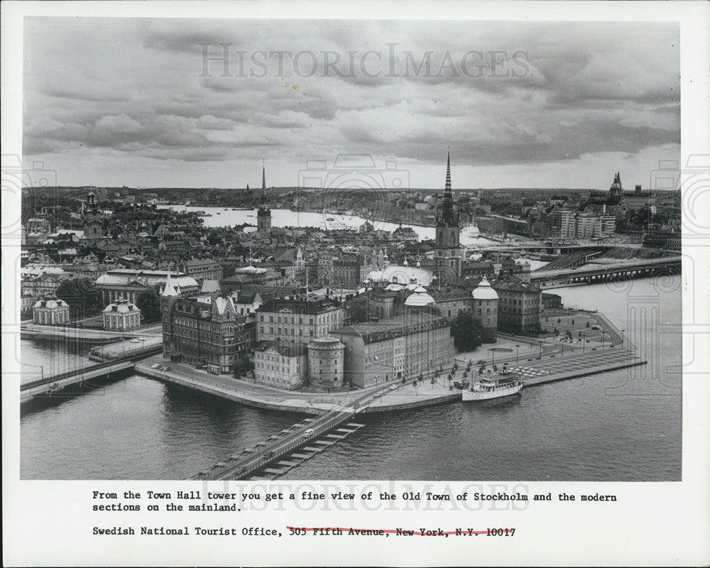 1975 Press Photo View Old Town Stockholm Sweden From Town Hall - Historic Images