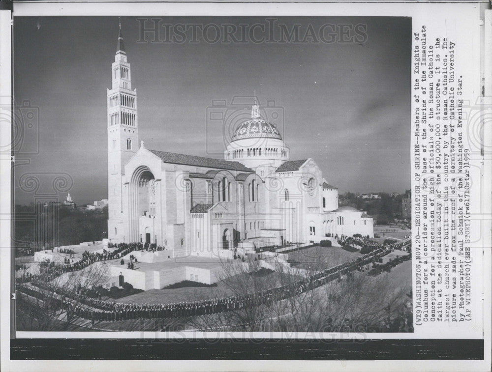 1959 Press Photo Dedication of Shrine of the Immaculate Conception - Historic Images