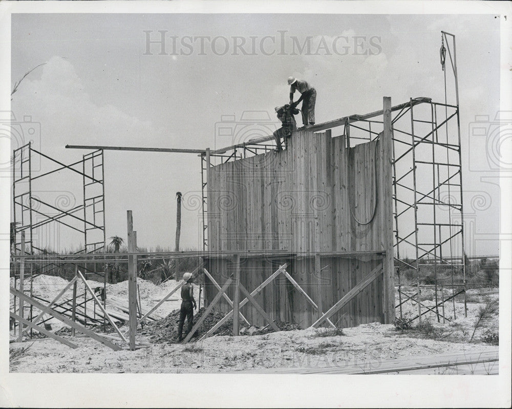 1965 Press Photo IRB Sewer Collection System Pumping Station Under Construction - Historic Images