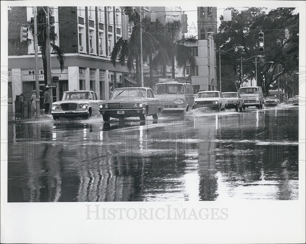 1966 Press Photo St Petersburg Streets, Flooding - Historic Images