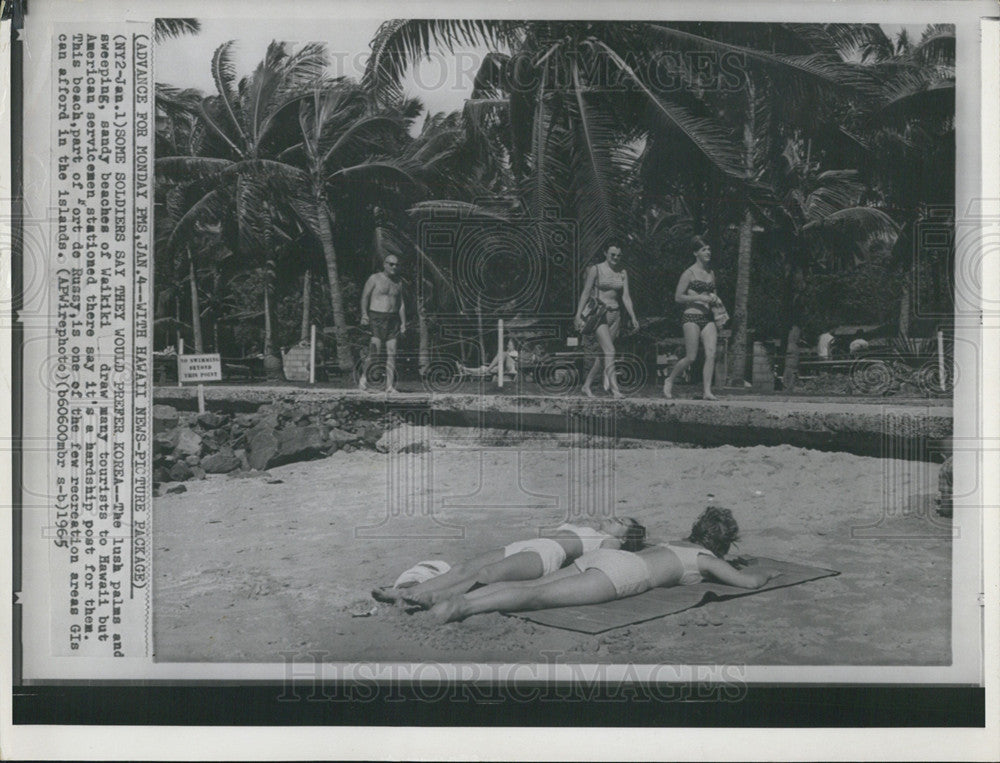 1965 Press Photo Waikiki Beach, Fort de Russy - Historic Images