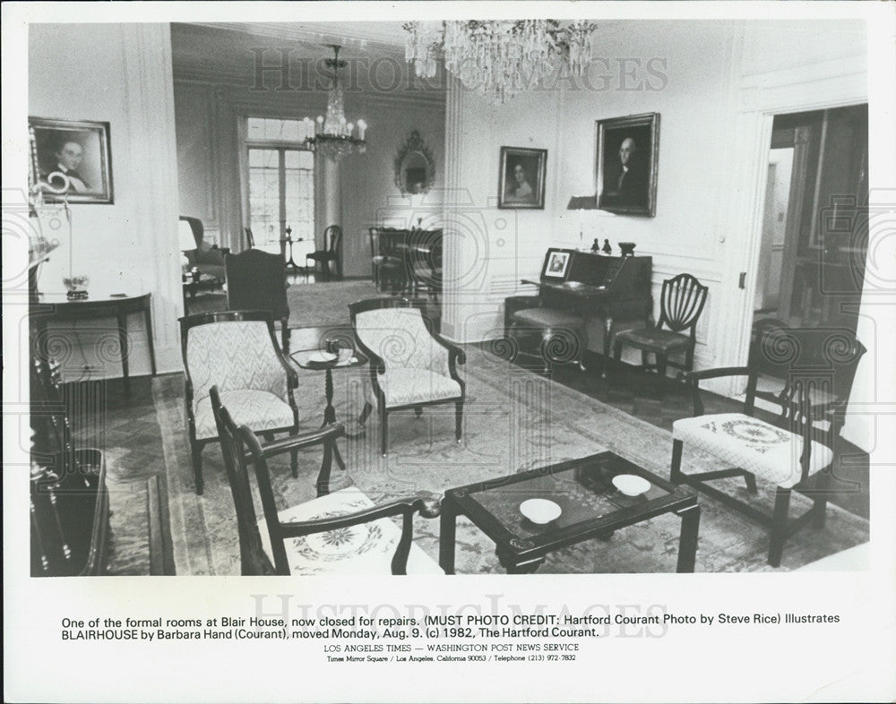 1982 Press Photo Formal Room, Blair House - Historic Images