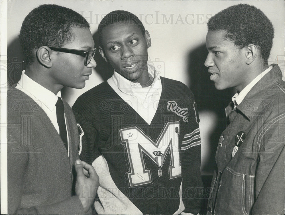 1985 Press Photo Student Leaders of Crane &amp; Marshall HS Fight For Education - Historic Images