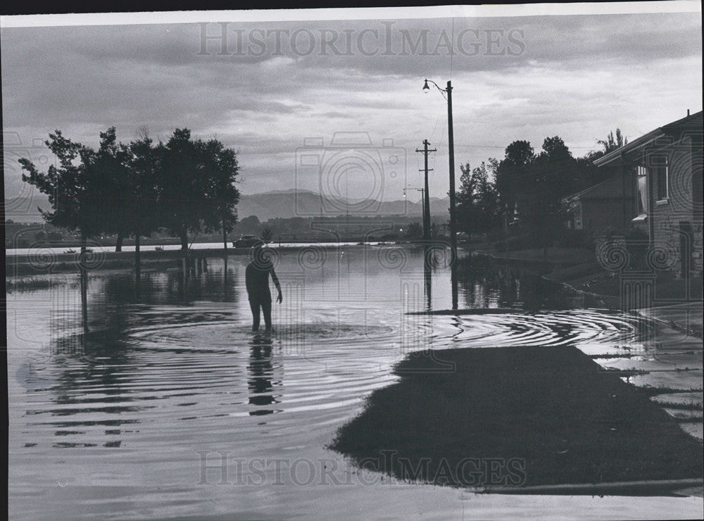 1957 Press Photo Denver Floods - Historic Images