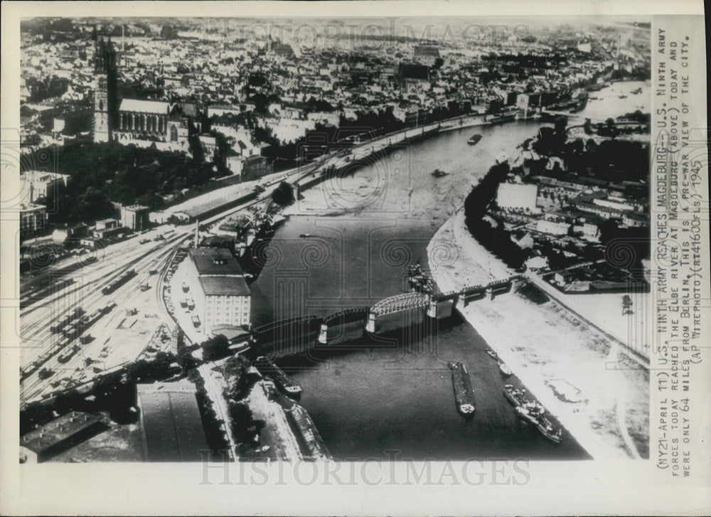 1945 Press Photo Ninth Army Reaches Magdeburg - Historic Images