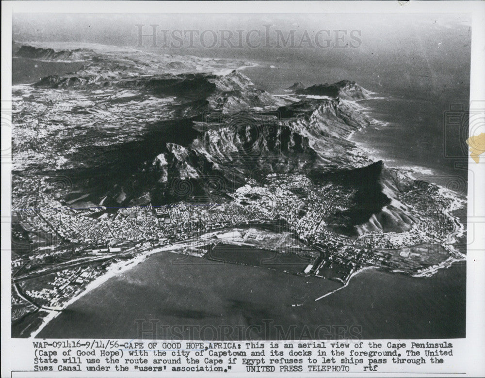 1956 Press Photo Aerial view of Cape of Good Hope Africa - Historic Images